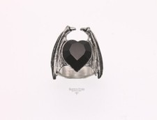 Alchemy Gothic Draco Blackheart R108 Goth Black Heart Wings 2000s Pewter W Y