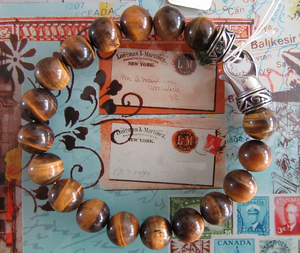 BLACKJACK  Genuine TIGER'S EYE Bead Bracelet (10mm) - BJB244BTE 18 - New - Image 2 of 4