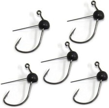 Harmony Fishing - Tungsten Weedless Wacky Jigheads 5 Pack Black Finesse jig H...
