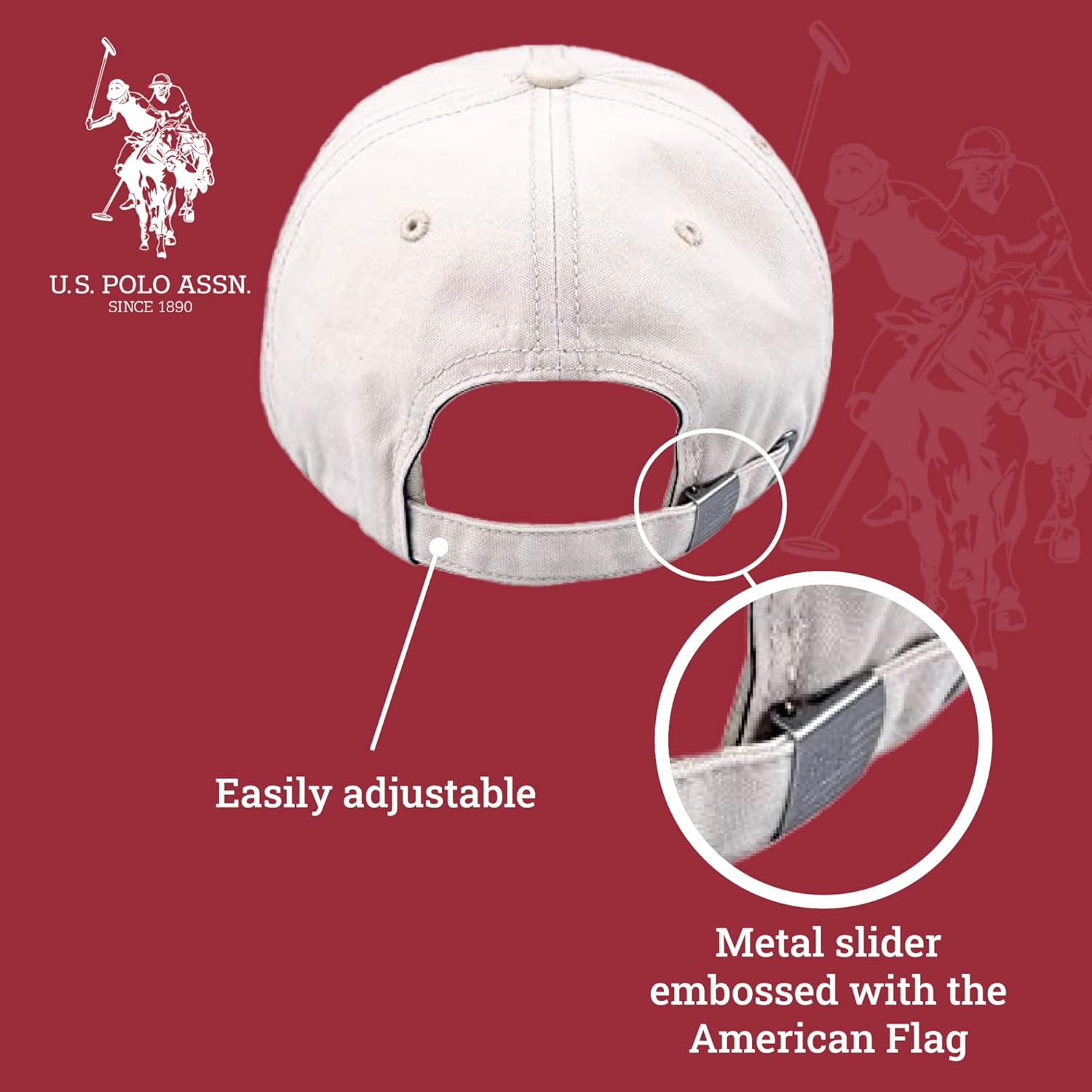 Gorra De Beisbol Regolabile Con Logo Bordado De Caballo Pony Desde 1890 Y Visera