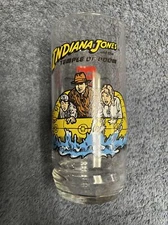 Vintage 1984 Indiana Jones Temple Of Doom Indy, Willie, & Short Round 7-Up Glass