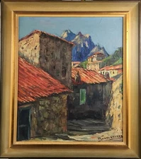 WALTER JONCKHEERE (1924-1999): village in the valley - beautiful oil