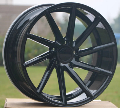 17'' Wheels 17x8 +40 5x114.3 CB 73.1 Gloss Black Rims Voss  Swirl Style Set 4
