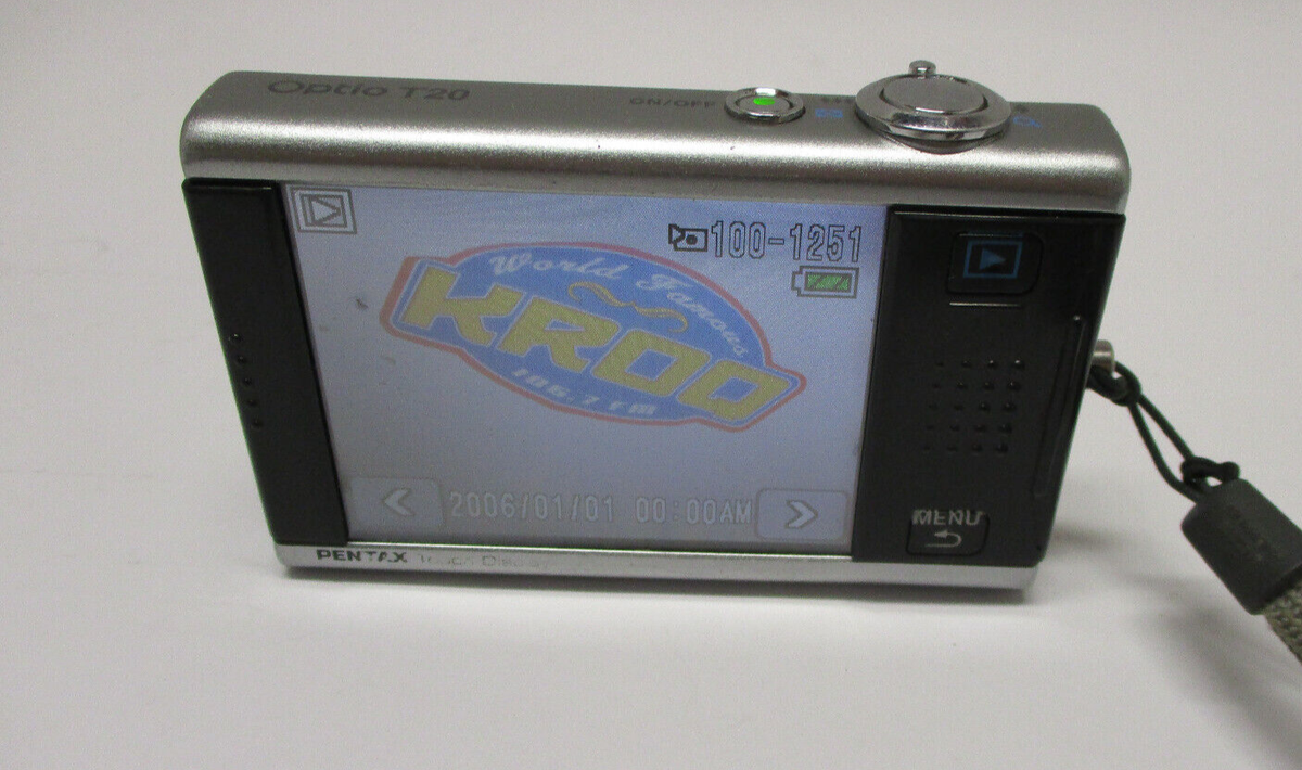 Pentax Optio T20 7MP Compact Digital Camera Silver Touch Display AS IS Read