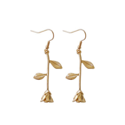 Rose Blume Blümchen Damen Ohrhänger Ohrstecker Gold Ohrringe Filigran Dangles