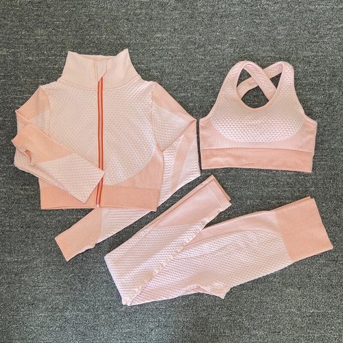 Seamless Yoga Sets Sport Gym Anzüge Wear Laufkleidung Fitnessanzug Langarm - Bild 27 von 35