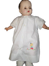 LG Mama Doll VTG Boys Day Gown "A Sprout of a Boy" SZ Infant Embroidered Bear EC