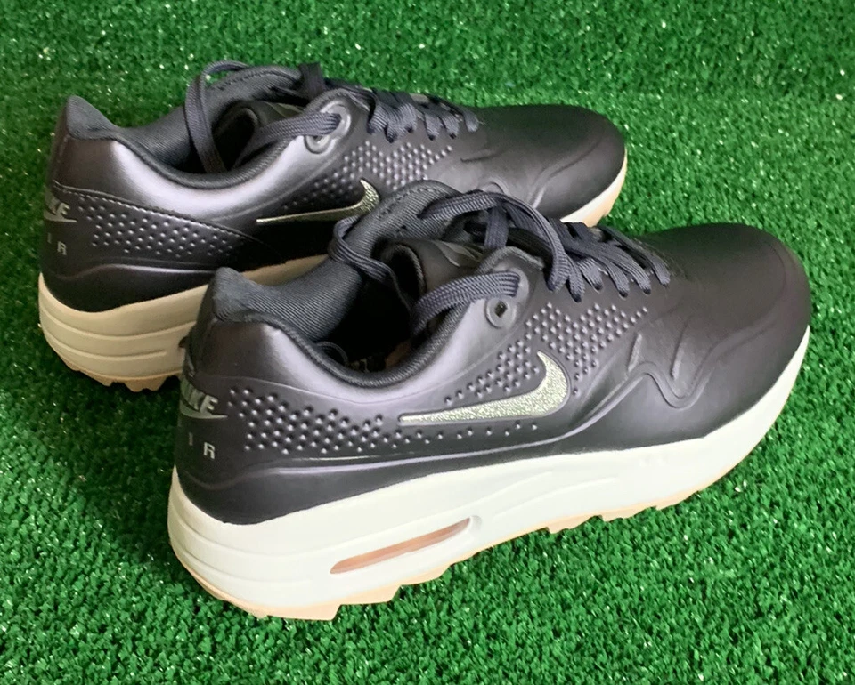 Nuevo Zapato de Golf Nike Air Max 1 para Mujer AQ0865-003 Gridiron/Metálico Plateado Talla 9 Foto 3 de 4