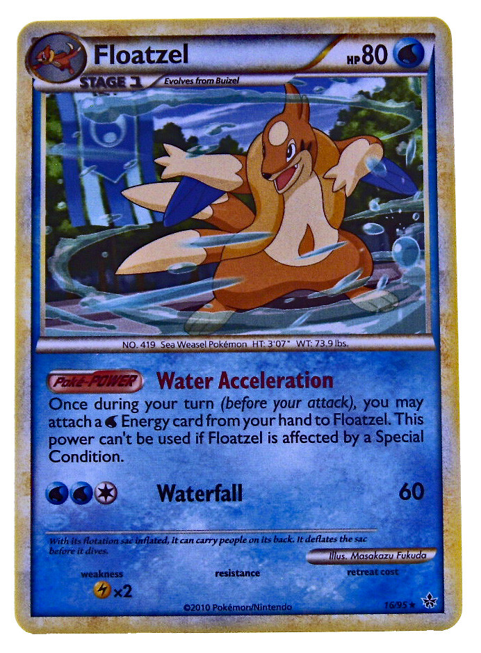 Floatzel 16/95 Non Holo Rare HS Unleashed NM With eBay Shipping