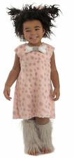 4 Piece Cave Baby Girl Halloween Costume Pebbles Flintstones Infant 6-12 Months