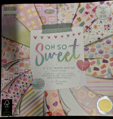 Erstausgabe  Oh So Sweet  12 x 12 Papierblock - 200 g/m² - 48 Blatt - Kartenherstellung