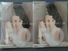 Nagelneu 2x sexyfeine Falke Pure Matt Strumpfhosen 50, Gr.S+M, violett + schwarz