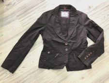 Esprit Baumwoll Cord Blazer Damen Jacke Braun Gr. 40 Material Mix Cargo Style