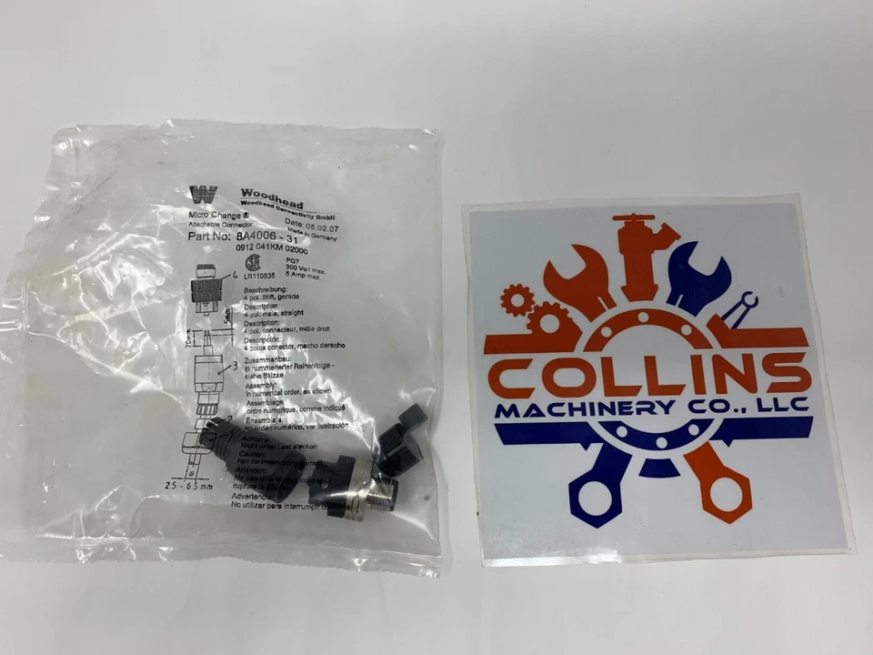 Woodhead 8A4006-31 Male Micro Connector 250VAC/300VDC 4A Model  120071 - Image 2 of 4