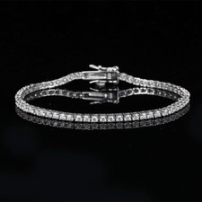 2MM D Color Moissanite Tennis Bracelet Women 925 Sterling Silver Pass Tester