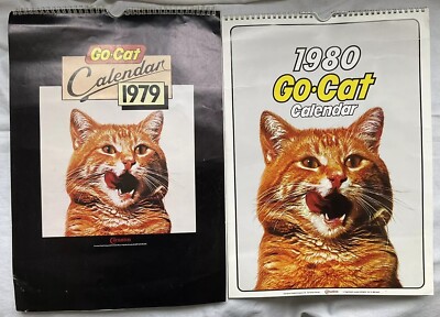 2x Sammlerstück Vintage ''''Go-Cat'''' Werbekalender 1979 & 1980 **unbenutzt**
