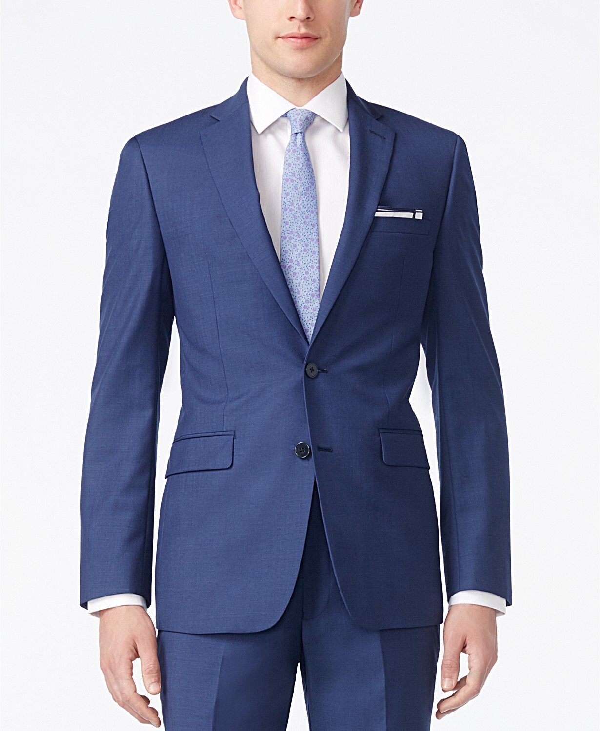 Solid Slim-Fit Jacket 40S Postal Blue 