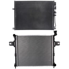Front Aluminum Radiator & AC Condenser Cooling Kit For 2006-2010 Jeep Commander