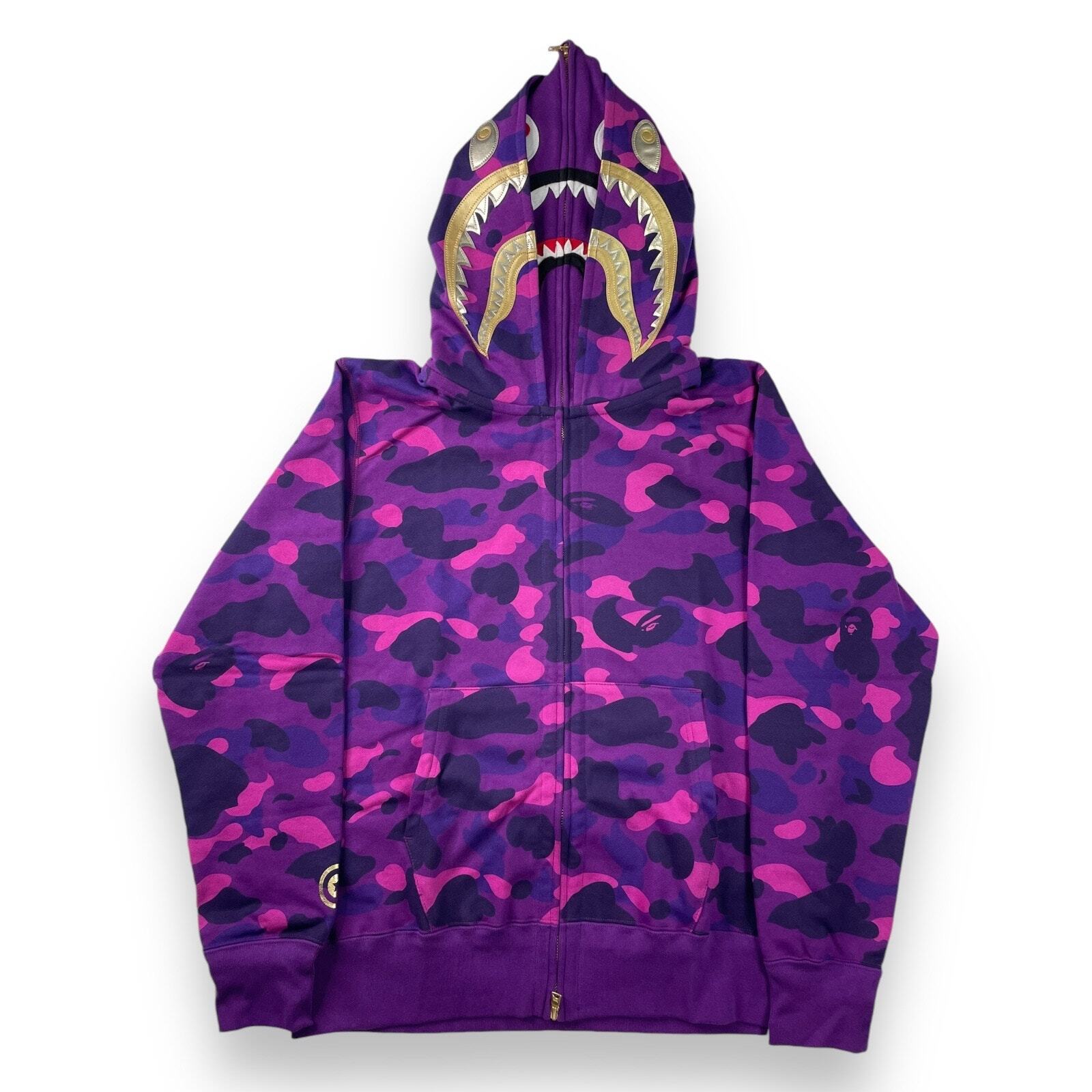 BAPE Color Camo Double Shark Full Zip Hoodie Size L