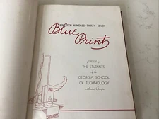 1937 Georgia Tech Yearbook Year Book Atlanta Black White Photos Original Art