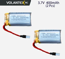 Volantexrc 3.7V 400mAh  Li-Po Battery 2PCS, Compatible for F4U/ P51D RC Plane
