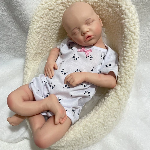 17" Full Silicone Reborn Doll Handmade Soft Painted Newborn Baby Birthday Gift - Picture 11 of 15