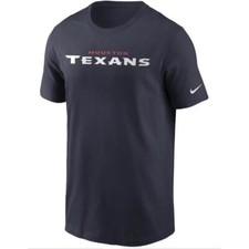 Nike Men's Texans Wordmark Essential Tee Medium Or Regular Navy Houston Texans