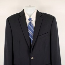 Calvin Klein Wool Navy Blue 38L 2 Silver Button Blazer Or Slim Fit 40L
