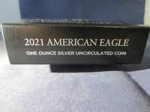 ONE 2021-W Silver American Eagle Dollar UNC Type 2 EAGLE US MINT BOX and COA - Imagen 8 de 8