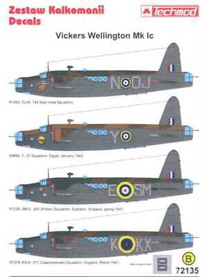 Print Scale Decals 1/72 VICKERS WELLINGTON British WWII Bomber Part 1