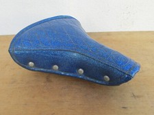 RALEIGH RAMPAR SELLE VELO ANCIEN PAILLETE BLEU GLITTER SPARKLE BICYCLE SADDLE