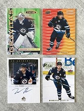 Winnipeg Jets Card Lot (4) — Neal Pionk Auto, Morrissey /25, Hellebuyck /125