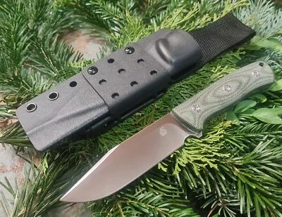 QSP KNIVES QSP Knife BISON Messer Outdoormesser D2 Stahl Micarta Kydexscheide QS134C OLIV