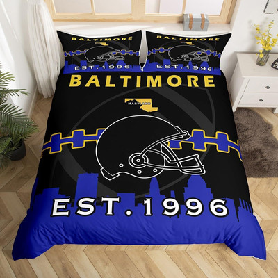 Queen Sports Duvet Cover,American Football Bedding Set,Boys Football American Fo