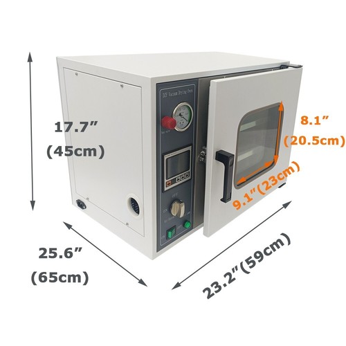 0.9 cu ft Vacuum Drying Oven Stainless Steel Chamber 50~200℃ Disinfection 600W - Picture 15 of 22