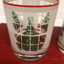 2 Waechtersbach 12oz Christmas Tree Double Old Fashion Glasses Window Highball