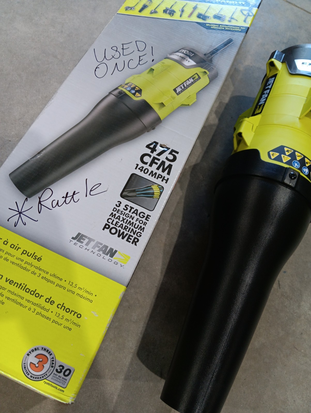 *READ* RYOBI Expand-It 140 MPH 475CFM Jet Fan Universal Blower ...