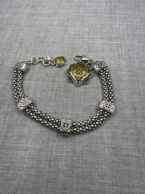 Brighton Red Nicky Bead Double Strand Medallion Charm Adjustable Bracelet