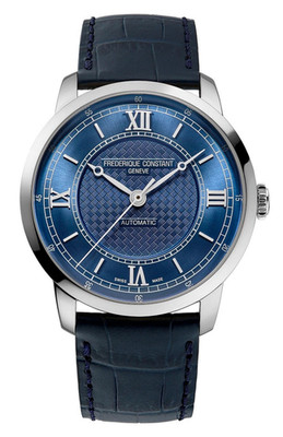 Frederique Constant Men's Automatic Roman Numerals Blue Watch 38.5MM FC-301N3B6