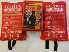 Emergency Fire Safety Kit Includes 2 Fire Blankets & 1 Escape Mask Survival Gear