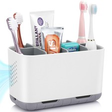 Boperzi Toothbrush and Toothpaste Holder Drainage for Bathroom Countertop wit...