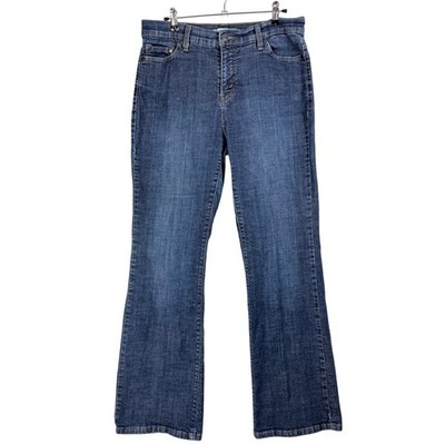 Levis 512 Perfectly Slimming Boot Cut Jeans Dark Wash Blue Denim Womens 12 M