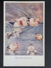 Bonzo Dog Comic Postcard Studdy C1925 Swim The Channel Crab On Toe