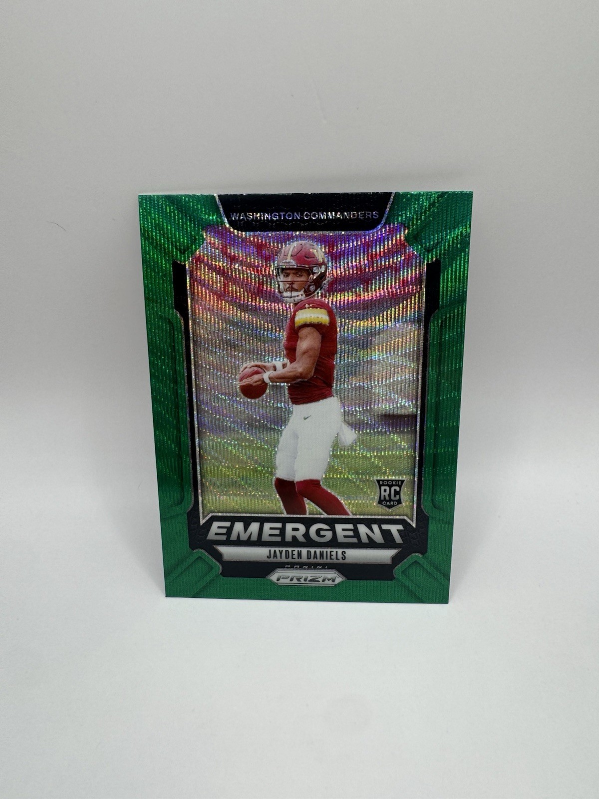 Jayden Daniels 2024 Prizm Football Green Wave Emergent RC