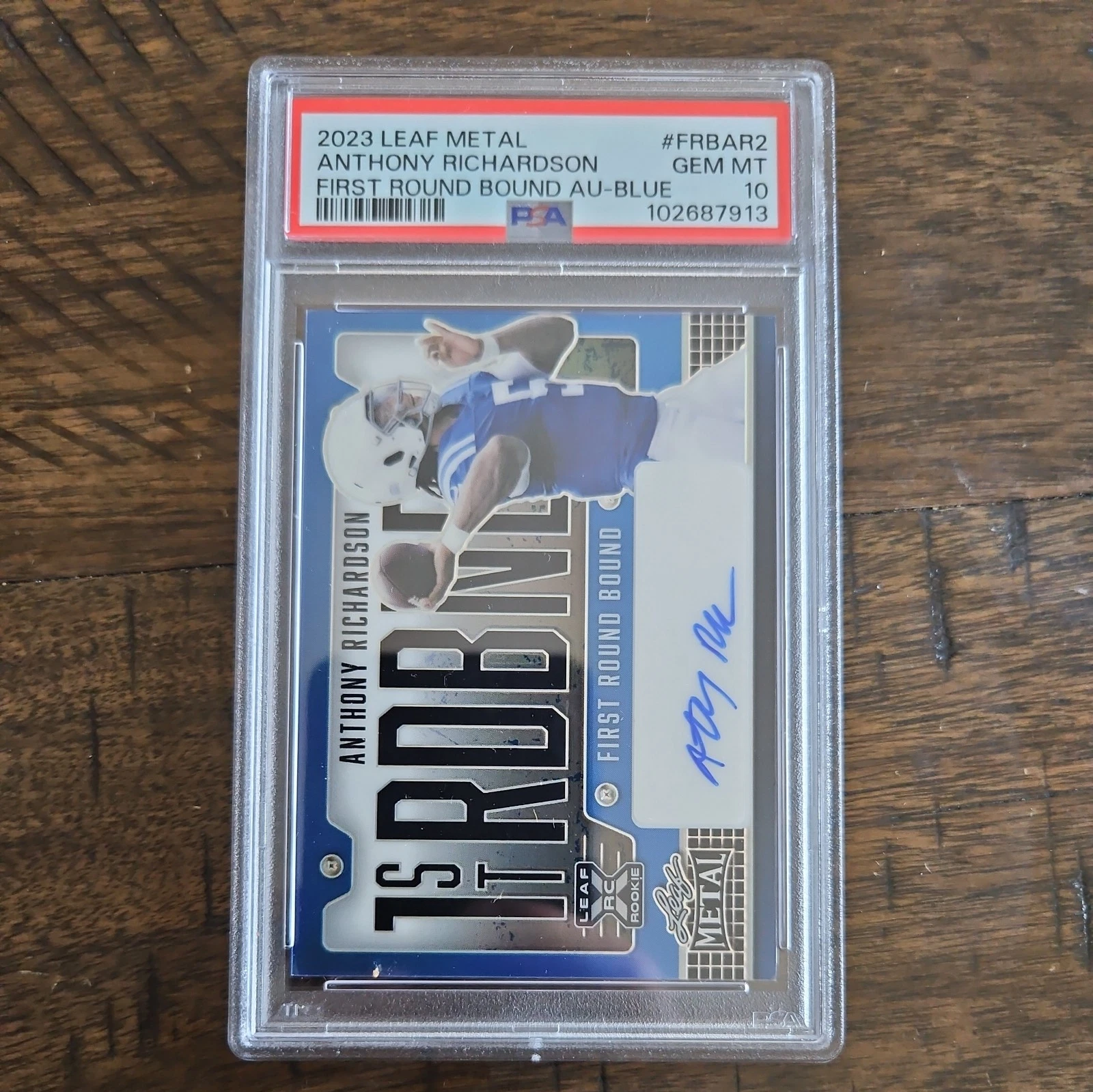 Anthony Richardson Leaf Metal First Round Bound Autographs #FRBAR2 Blue