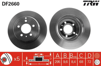 2X Bremsscheibe Hinterachse FüR Volvo C70 I Coupe Cabriolet S70 V70 850 Kombi