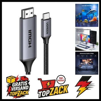 USB C auf HDMI 2.1 Kable 8K@60Hz 4K@240Hz Type C auf HDMI Ultra-High-Speed-Ka...