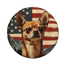 Spare Tire Cover for RV Camper, 15 inch for diameter 27  -29   Chihuahua01