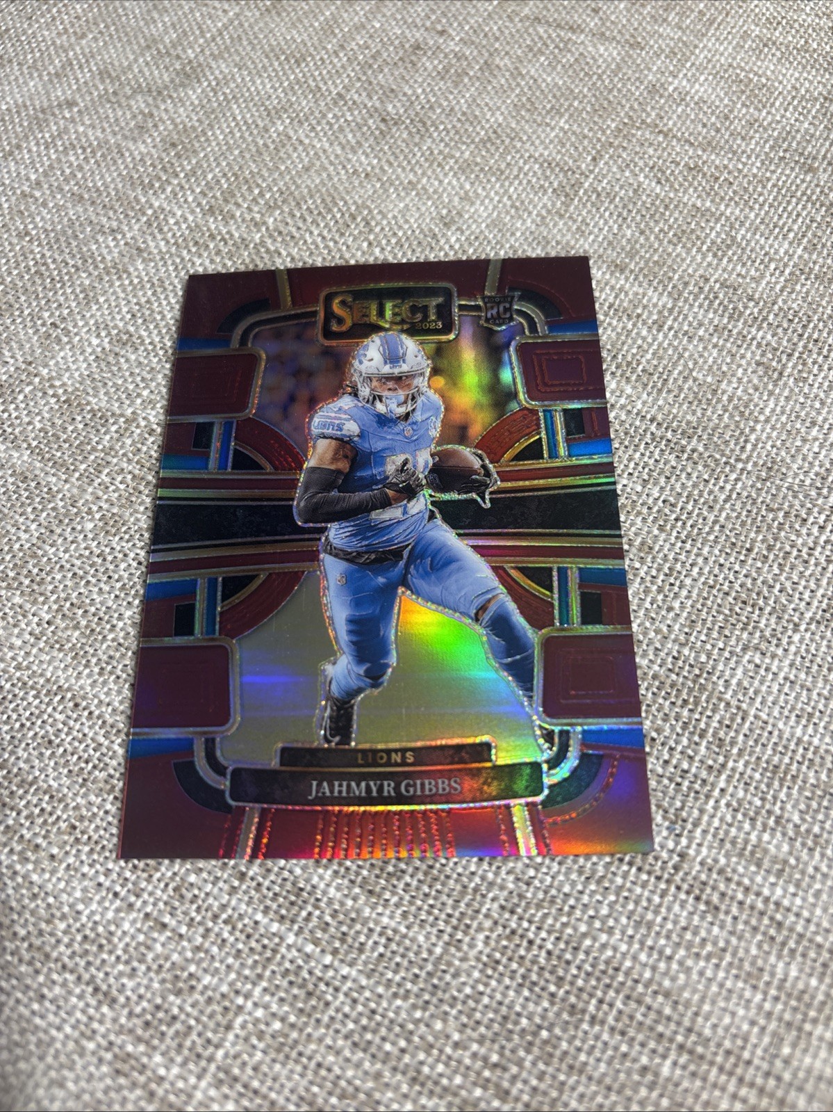 JAHMYR GIBBS 2023 SELECT CONCOURSE ROOKIE MAROON PRIZM LIONS RC /149