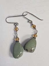 Silpada Srebro szterlingowe Turkus Złoty Kryształ Koralik Kolczyki W1290